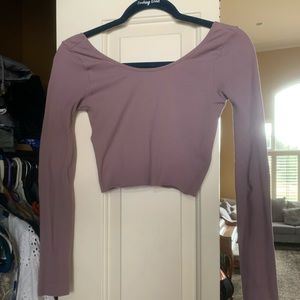 - Lilac - Lavender - Purple Low SwoopScoop Neck Tight/Cropped Shirt : Smoke Free